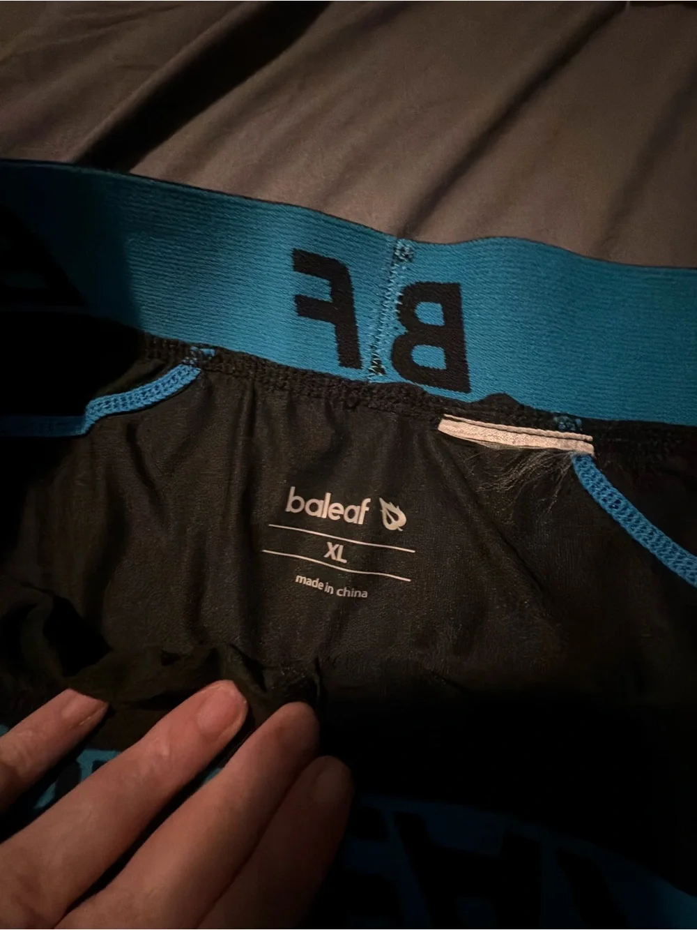 BALEAF Men's Black cycling padded Compression Shorts with Blue Trim briefs